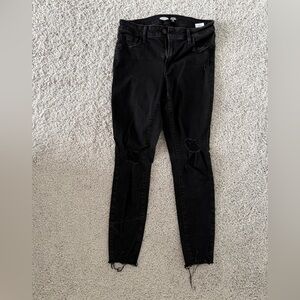 Old Navy Black Skinny Jeans with Knee Rips